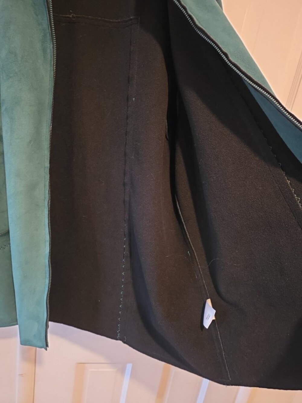 Alfred Dunner Jacket Faux Suede Women's Green Zip Pockets Sz 16 - Picture 8 of 8